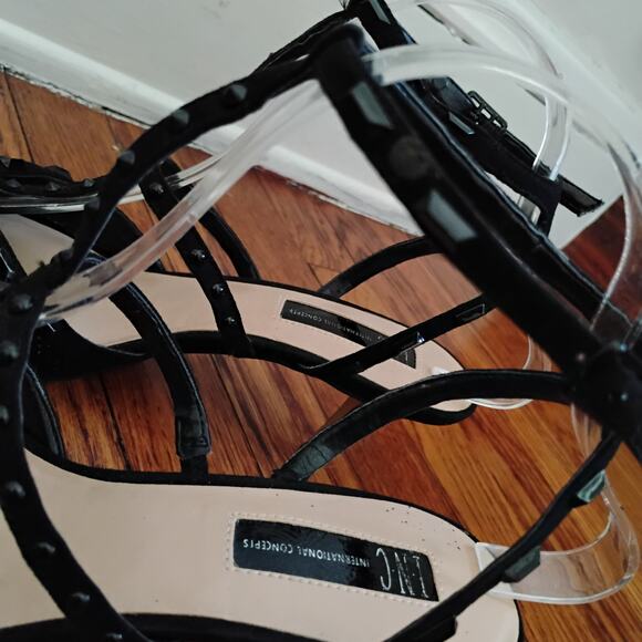 INC International Concepts Black Beaded Pointed Toe Stiletto Heels 8M 3in Glam - Picture 6 of 17